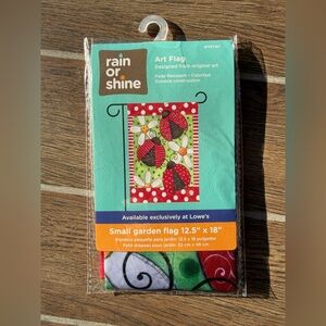 Rain or Shine Art Flag with Ladybug Design